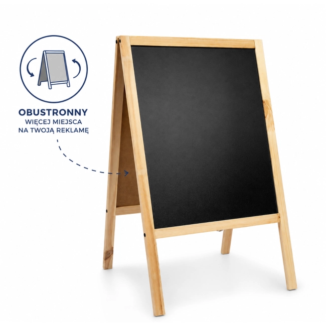 Potykacz drewniany kredowy Classic M 60x100 cm – tablica reklamowa dwustronna